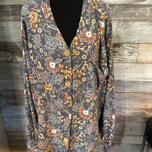 Floral Button-Up Blouse